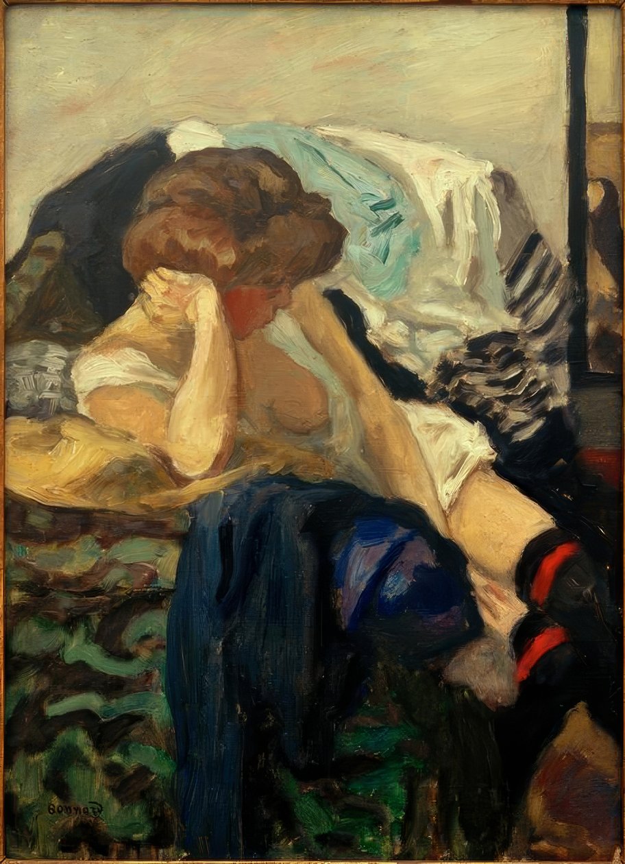 Les jarretières rouges by Pierre Bonnard