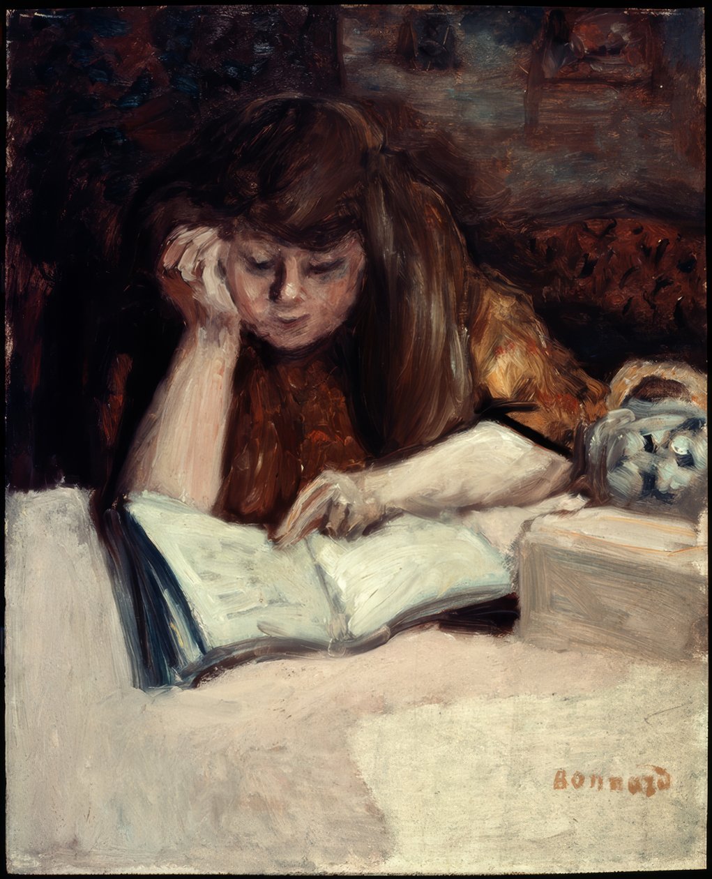 Uzanmış okuma lambası by Pierre Bonnard
