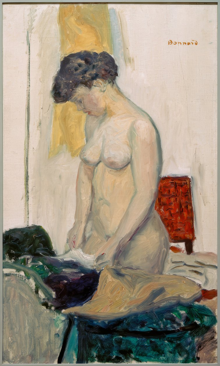 Profilde çıplak durmak by Pierre Bonnard