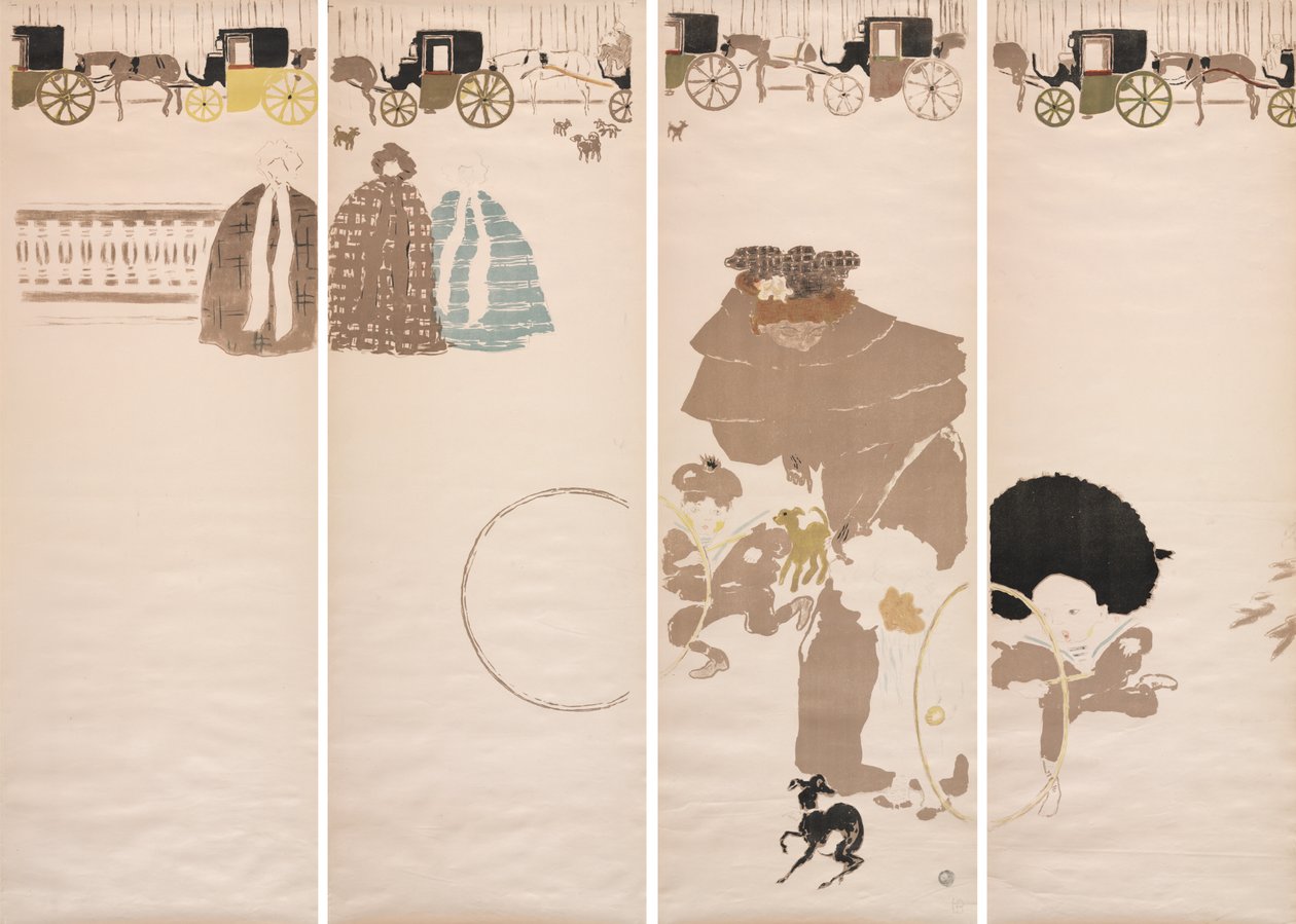 Hemşirelerin Gezinti Yolu, Arabaların Frizi by Pierre Bonnard