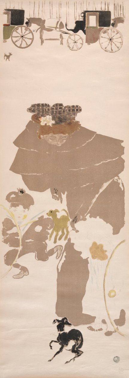 Nursemaids Promenade, Arabaların Frizi, 1895. by Pierre Bonnard