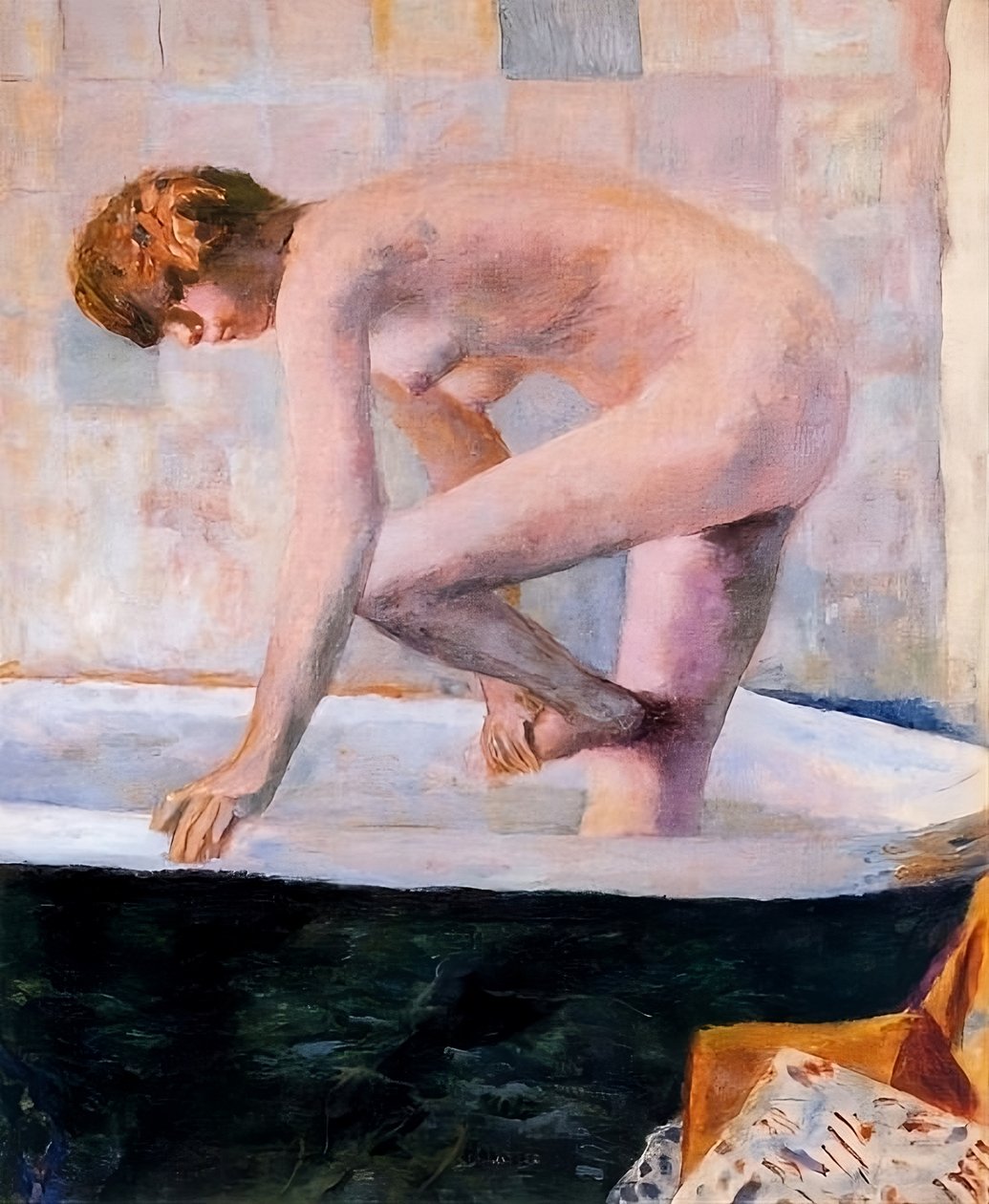 Küvette Pembe Çıplak, c.1924 by Pierre Bonnard