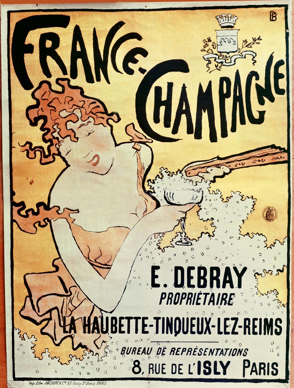 Fransa Şampanyası reklam afişi, 1891 by Pierre Bonnard