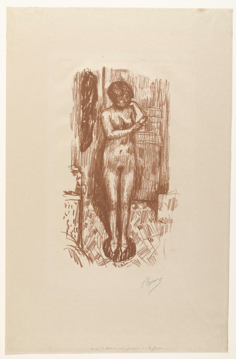 Ayakta çıplak kadın kendini yıkar Etüt de Nu by Pierre Bonnard