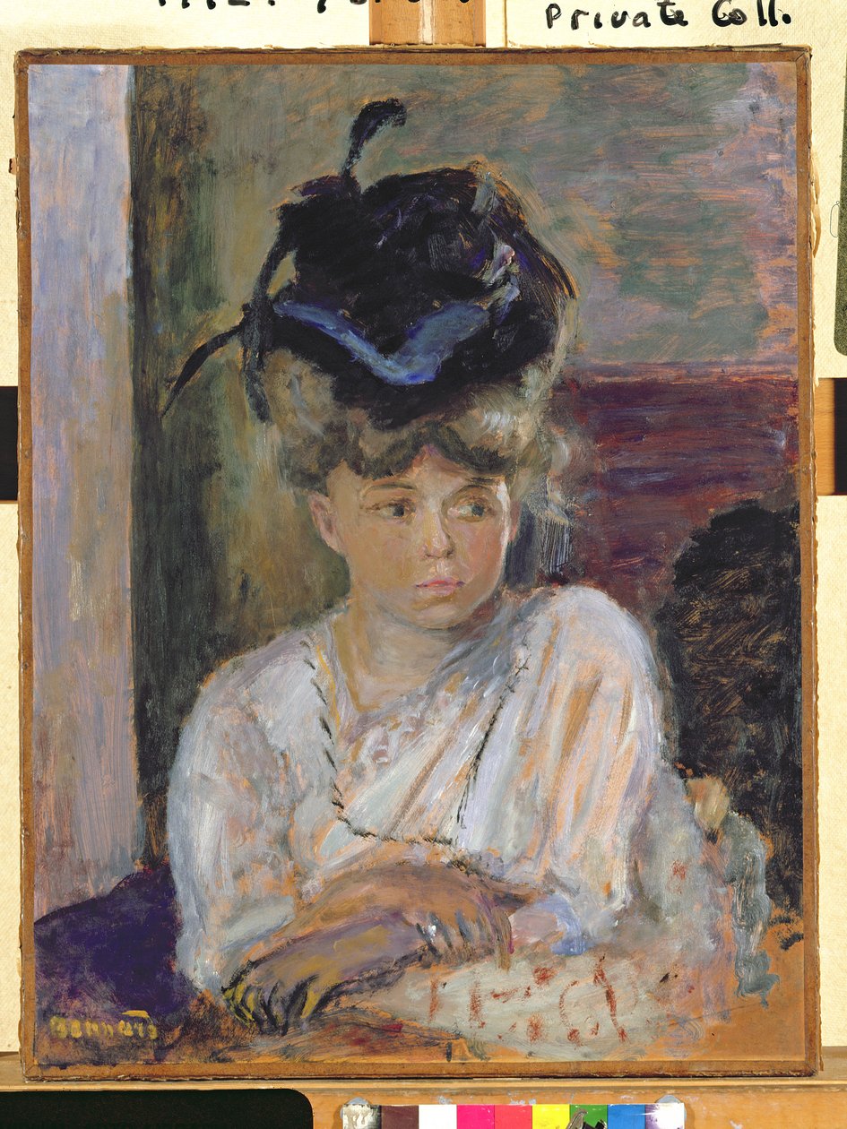 Mavi Kurdeleli Şapka, 1912 by Pierre Bonnard