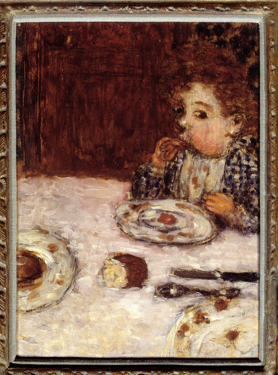 Öğle yemeğini yiyen çocuk by Pierre Bonnard