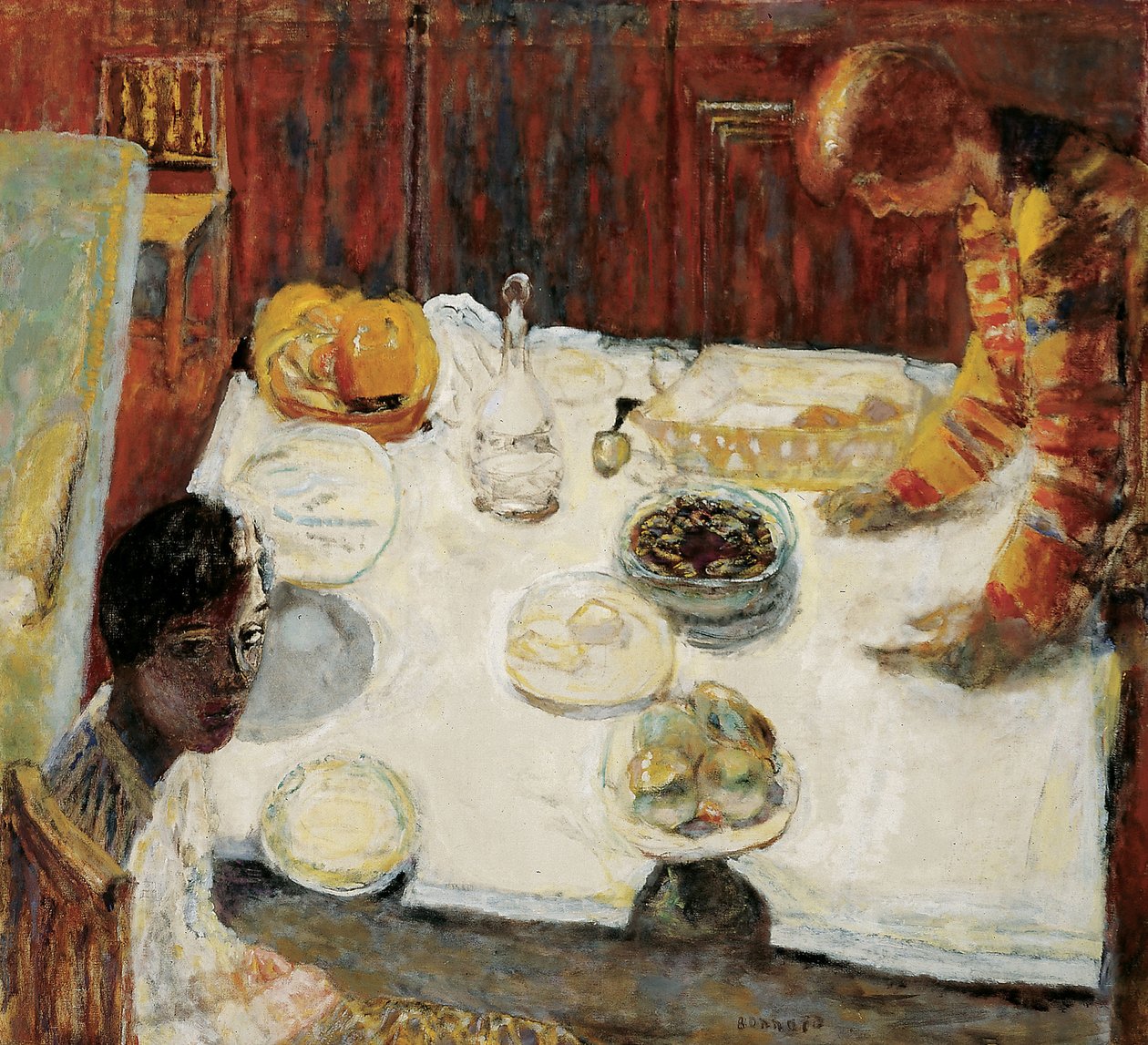 Beyaz Masa Örtüsü Yemek odası, 1925 by Pierre Bonnard