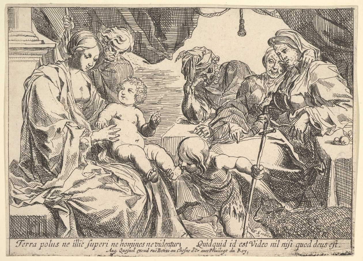 Azizlerle Kutsal Aile, 1610-42. by Pierre Brebiette