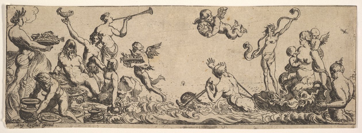 Neptün ve Amphitrite, 1615-42. by Pierre Brebiette