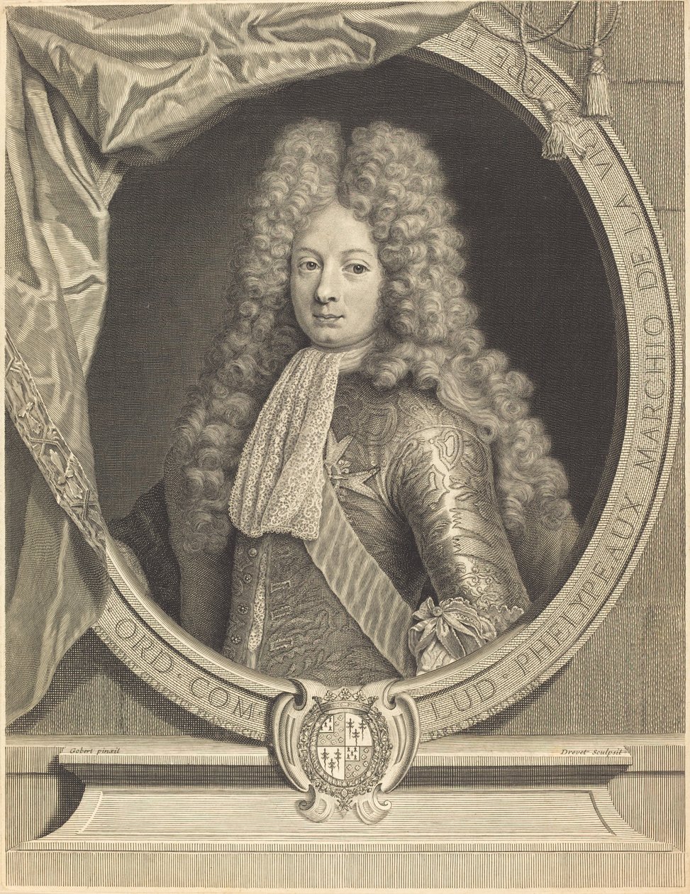 Marki de la Vrilliere by Pierre Drevet after Pierre Gobert