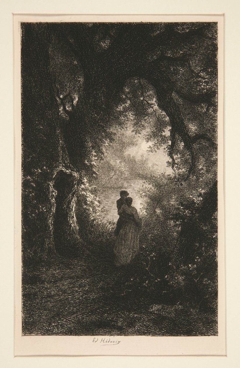 Ormanın Sessizliği ve Gecesi by Pierre Edmond Alexandre Hedouin