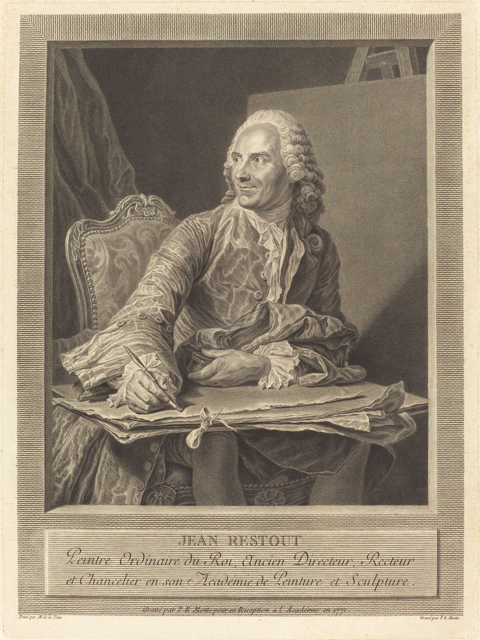 John Restout by Pierre Etienne Moitte after Maurice Quentin de La Tour