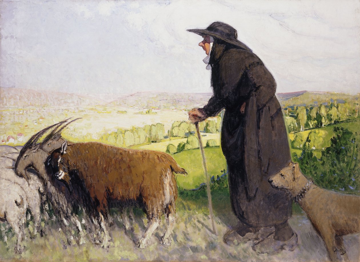 Çoban; La Bergere by Pierre Eugene Montezin
