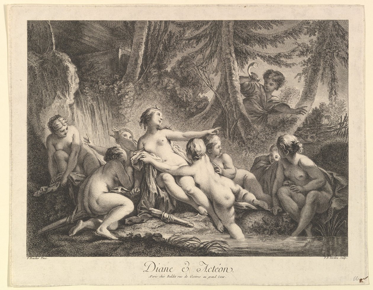 Diana ve Acteon. by Pierre François Tardieu