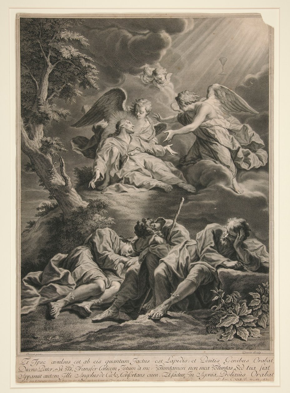 Zeytin Dağı'ndaki İsa by Pierre Imbert Drevet