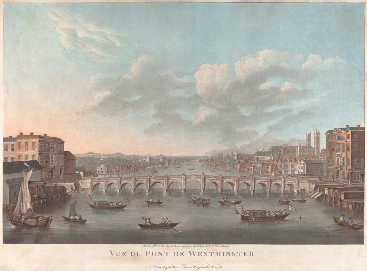 Westminster Köprüsü'nün görünümü by Pierre Michel Alix