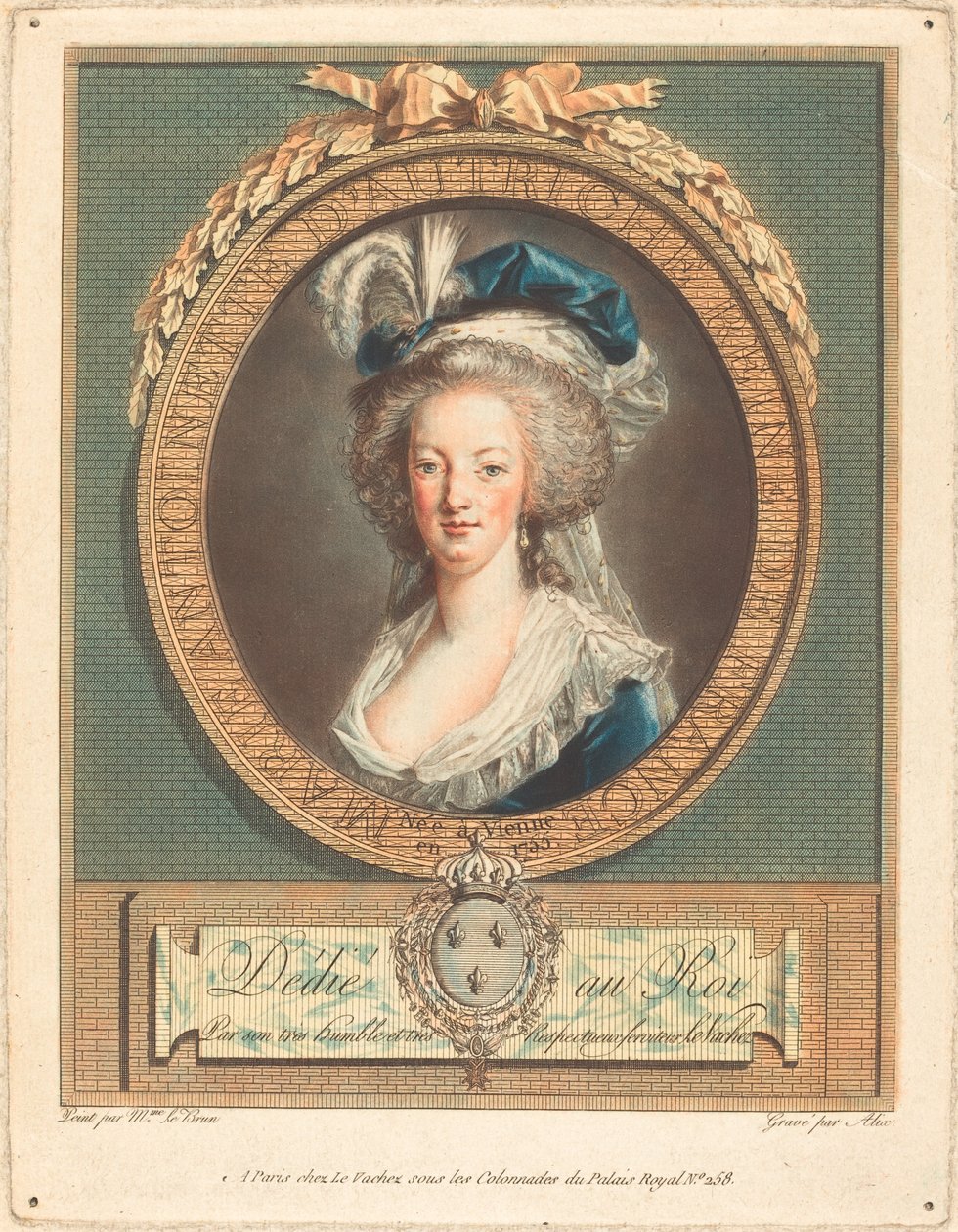 Kraliçe Marie-Antoinette by Pierre Michel Alix after Élisabeth Louise Vigée Le Brun