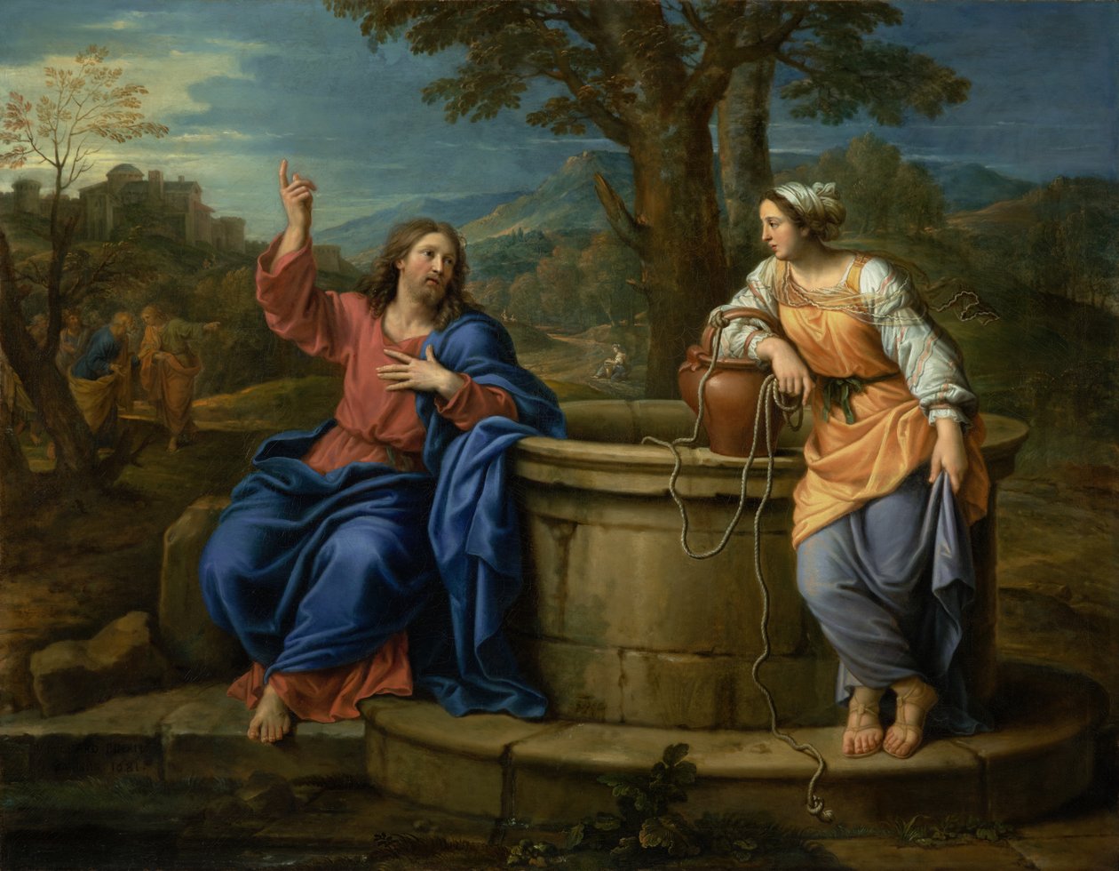 İsa ve Samiriyeli Kadın by Pierre Mignard