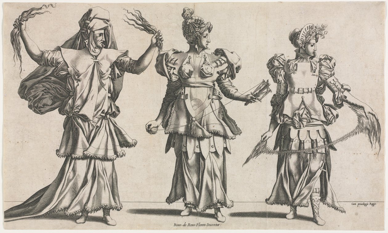 Üç Kader, Kostüm Tasarımları, c. 1534. by Pierre Milan