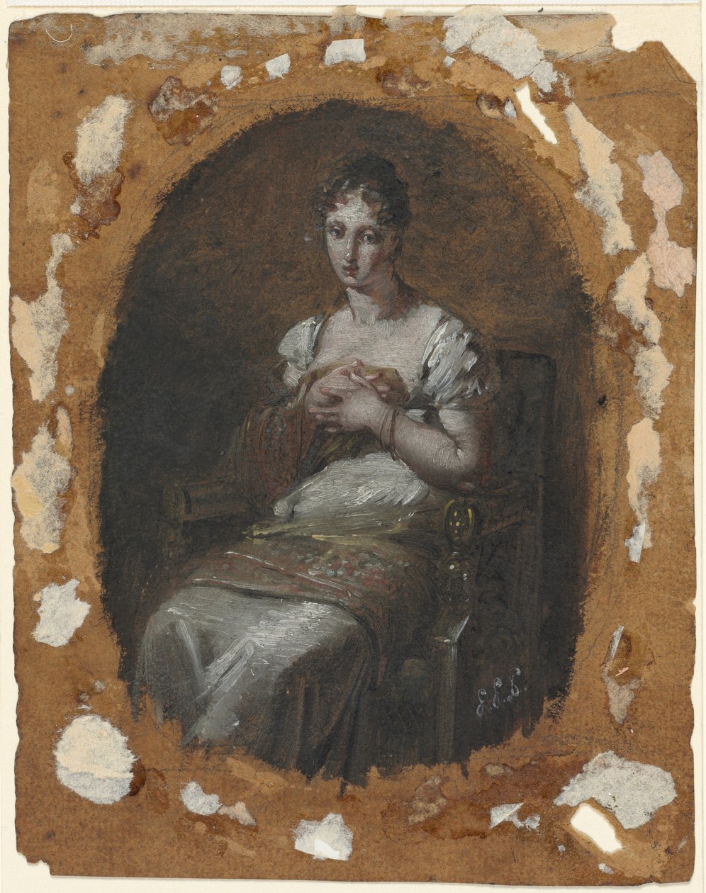 Oturan genç kadın by Pierre Paul Prud