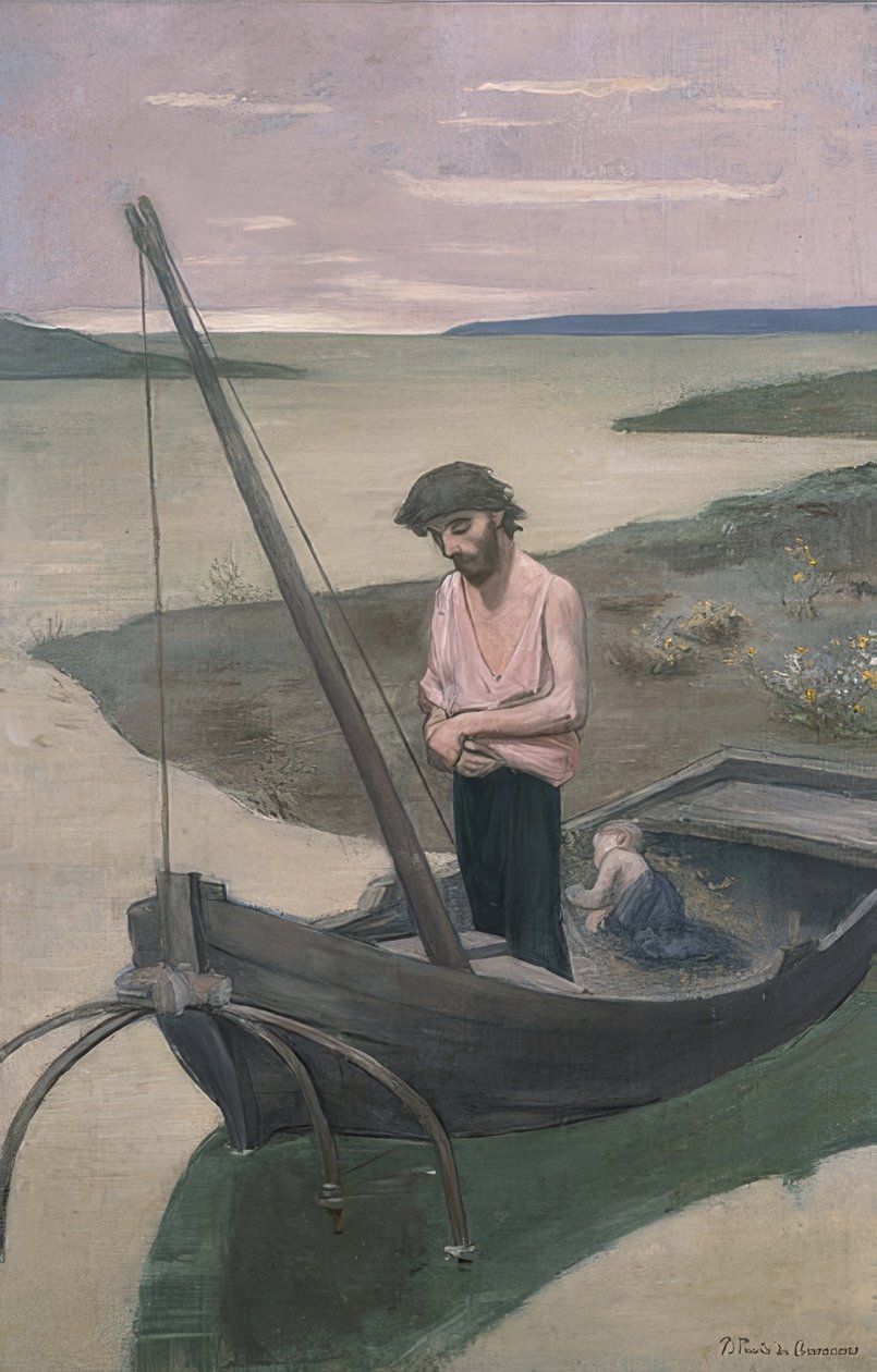 Zavallı balıkçı. 1887-92 civarında by Pierre Puvis de Chavannes
