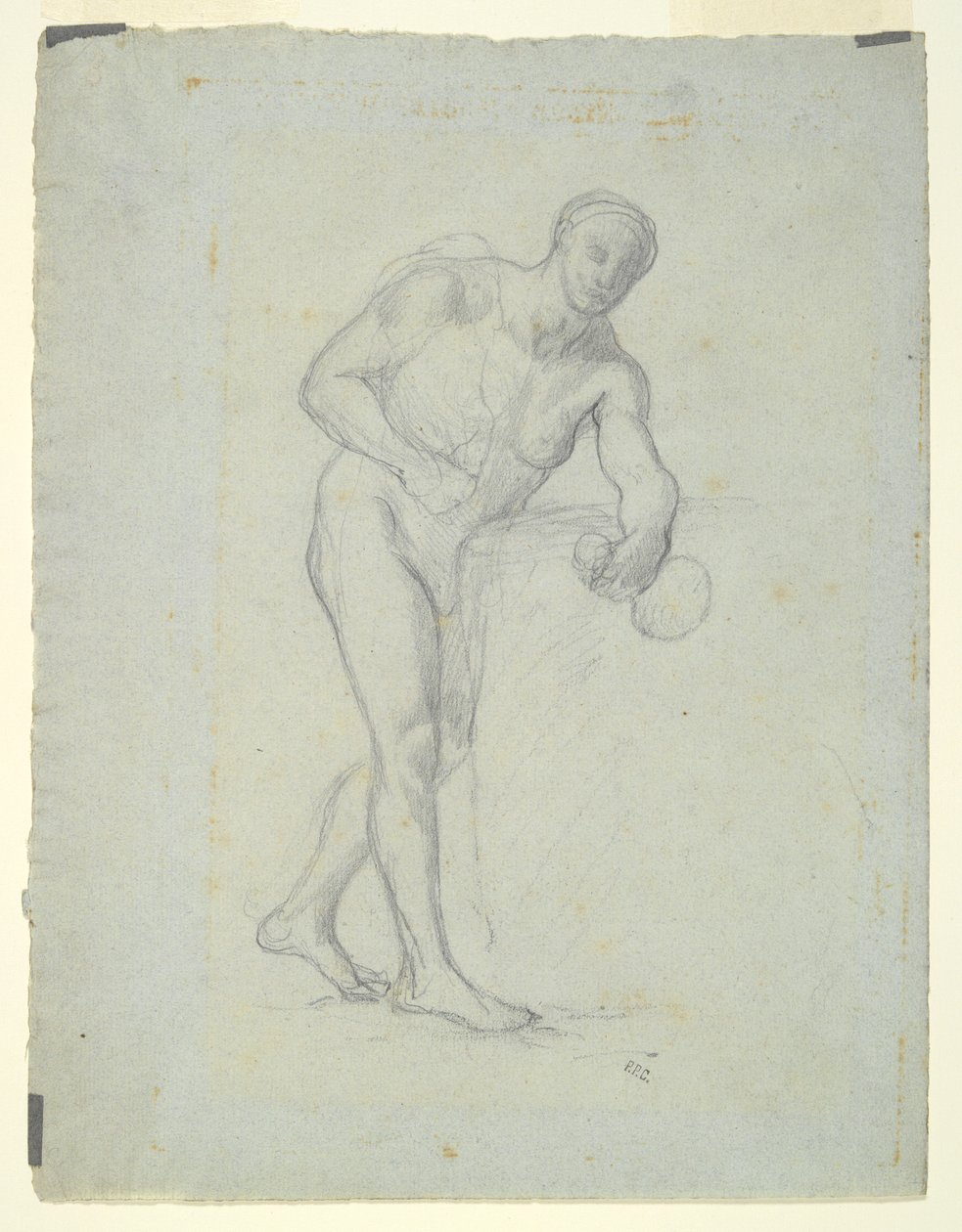 Bir Flask ile Çıplak Figür by Pierre Puvis de Chavannes