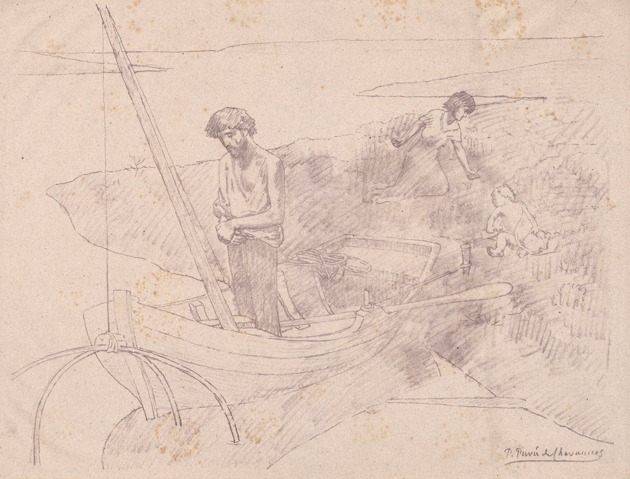 Zavallı Balıkçı. by Pierre Puvis de Chavannes