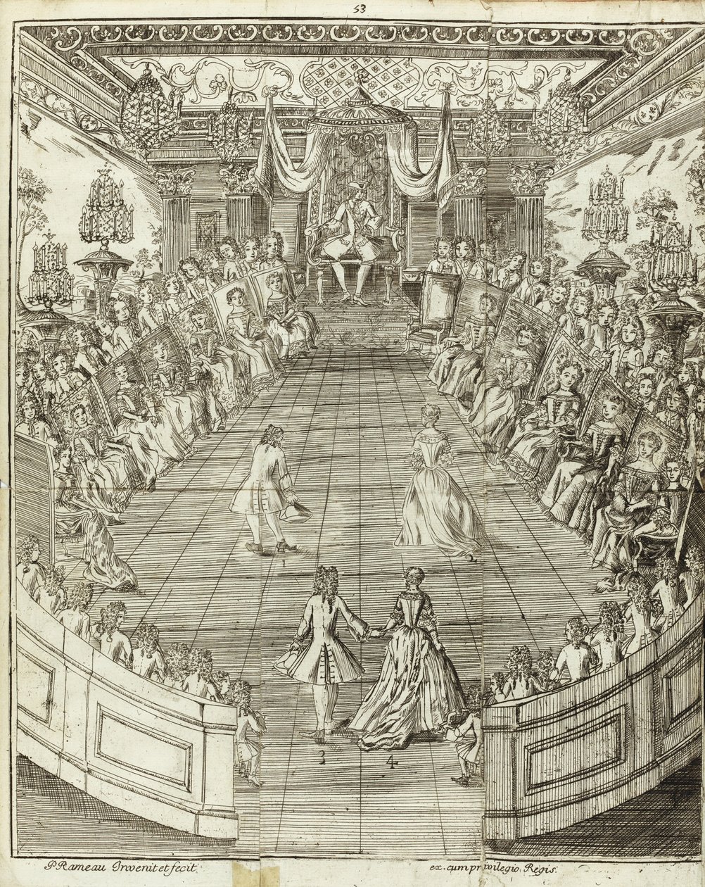 Dans Eden Ustadan Çizim, 1734 by Pierre Rameau