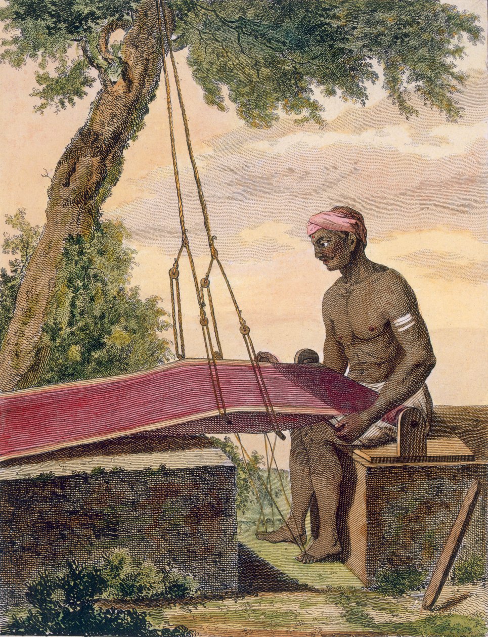 Kumaş dokumacısı, 1782. by Pierre Sonnerat