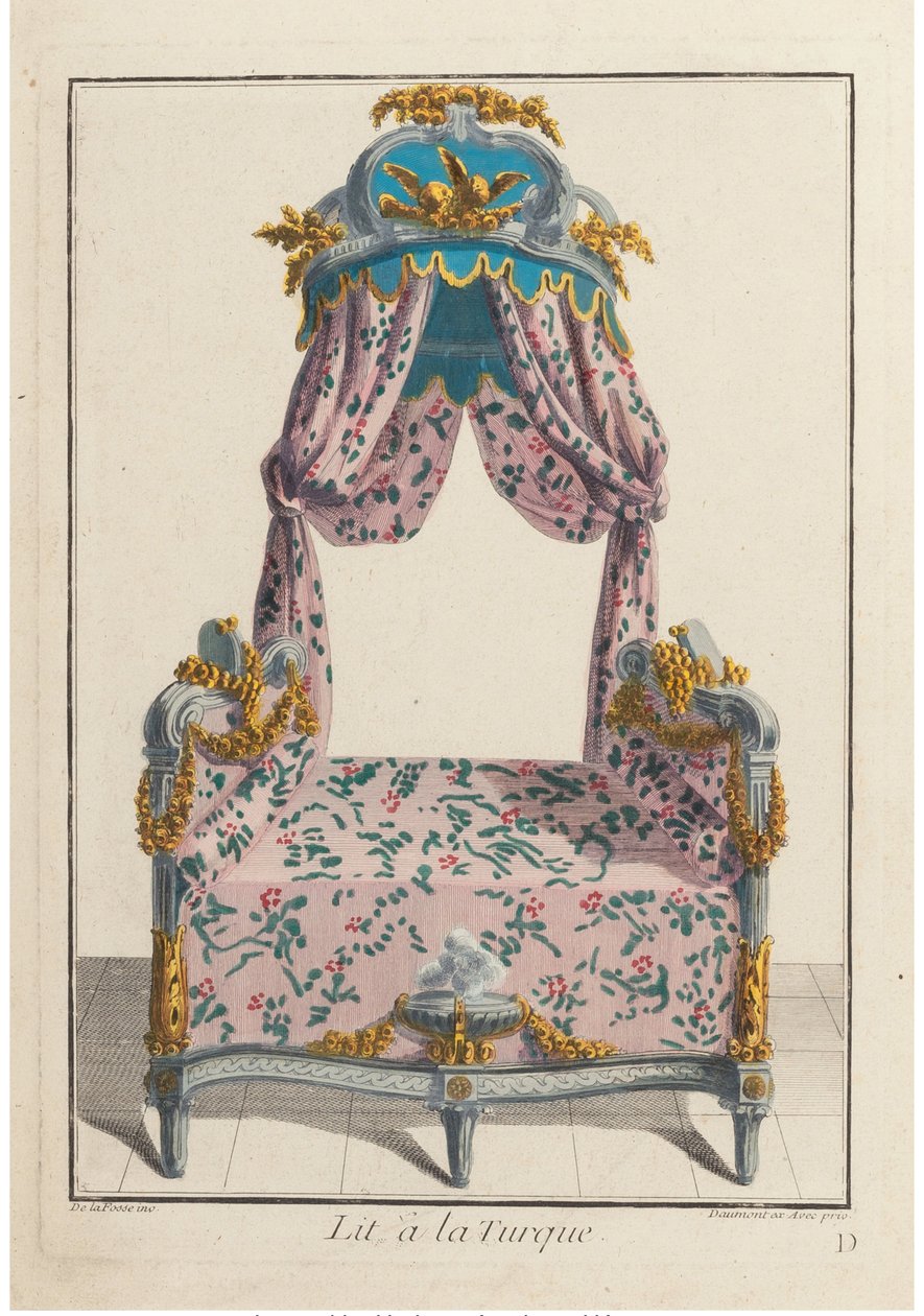 Bed à la Turque, yaklaşık 1788. by Pierre de La Mesangere