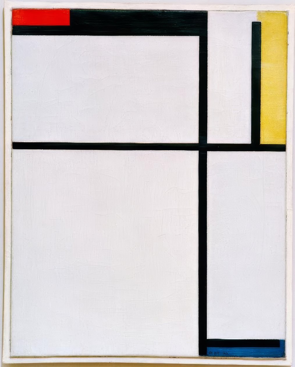 Kırmızı, siyah, sarı, mavi ve gri ile kompozisyon by Piet Mondrian