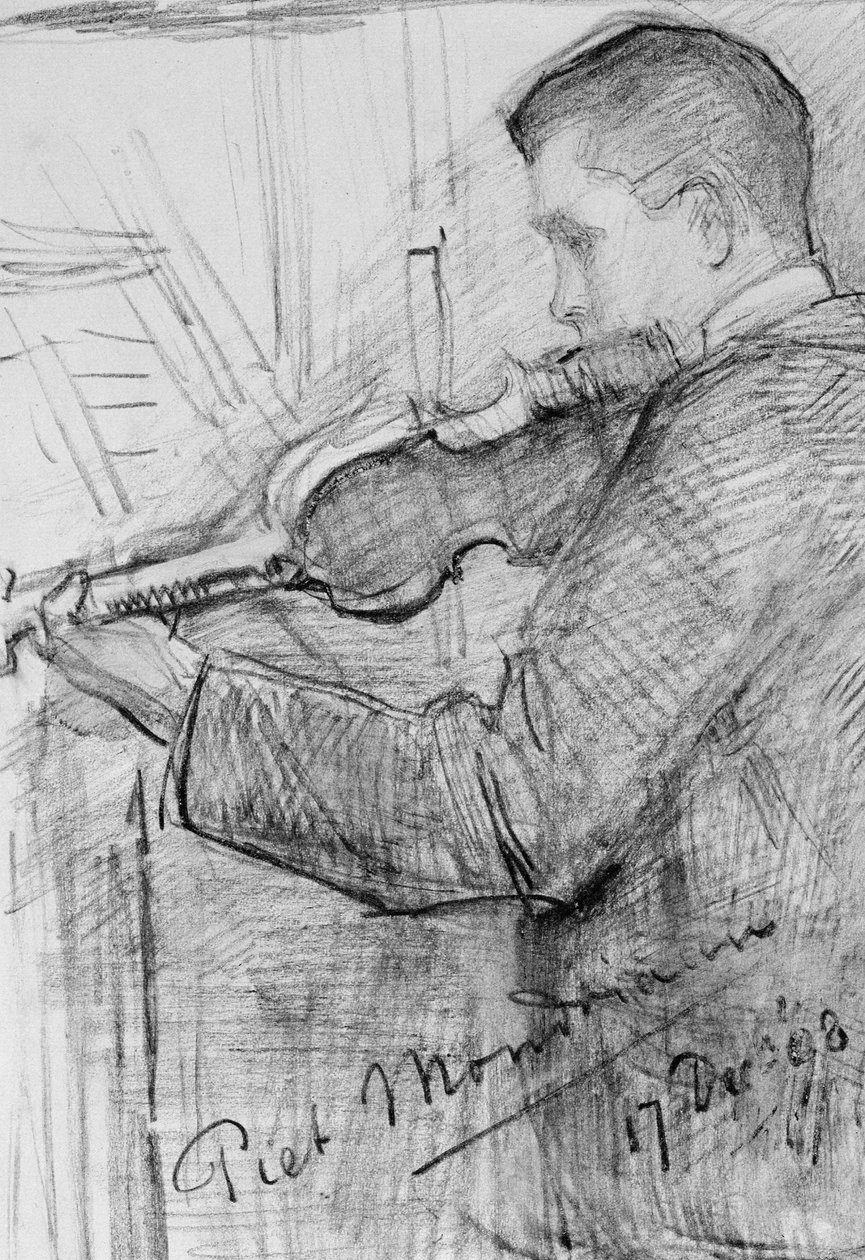 F.H. Mondriaan keman çalıyor by Piet Mondrian