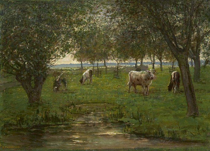 Otlayan buzağılar by Piet Mondrian