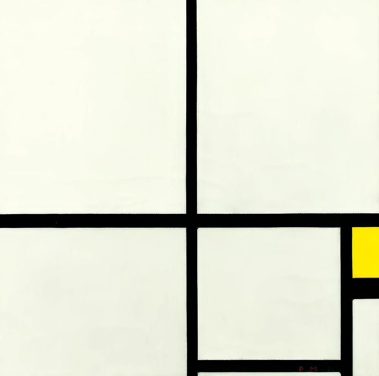 Sarı ile kompozisyon by Piet Mondrian