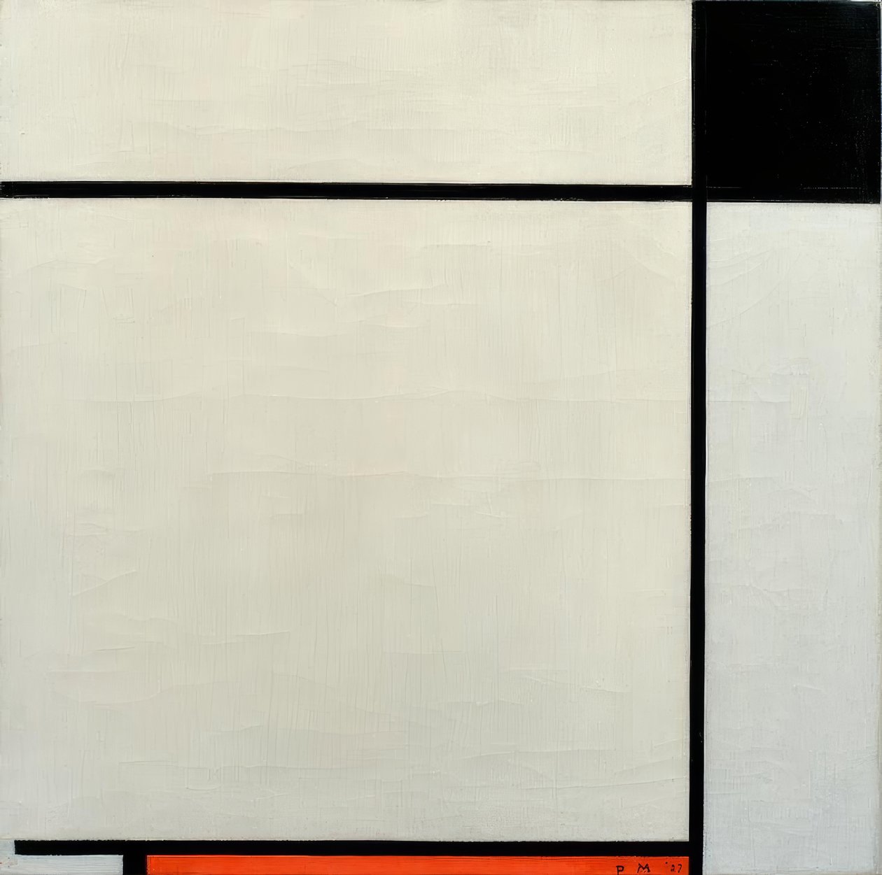 Siyah, kırmızı ve gri ile kompozisyon by Piet Mondrian