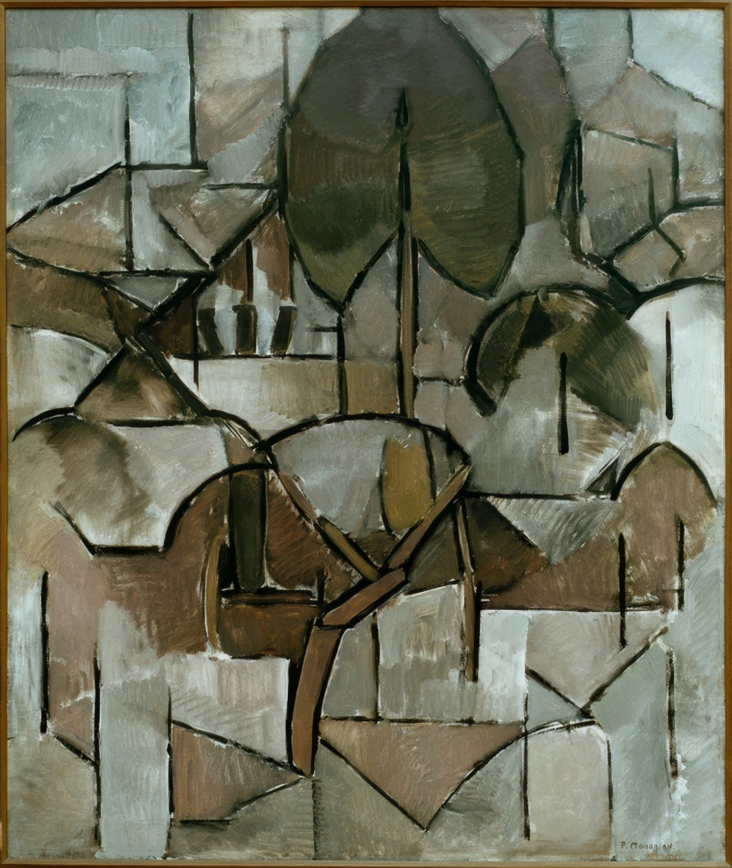 Ağaçlar ile manzara by Piet Mondrian