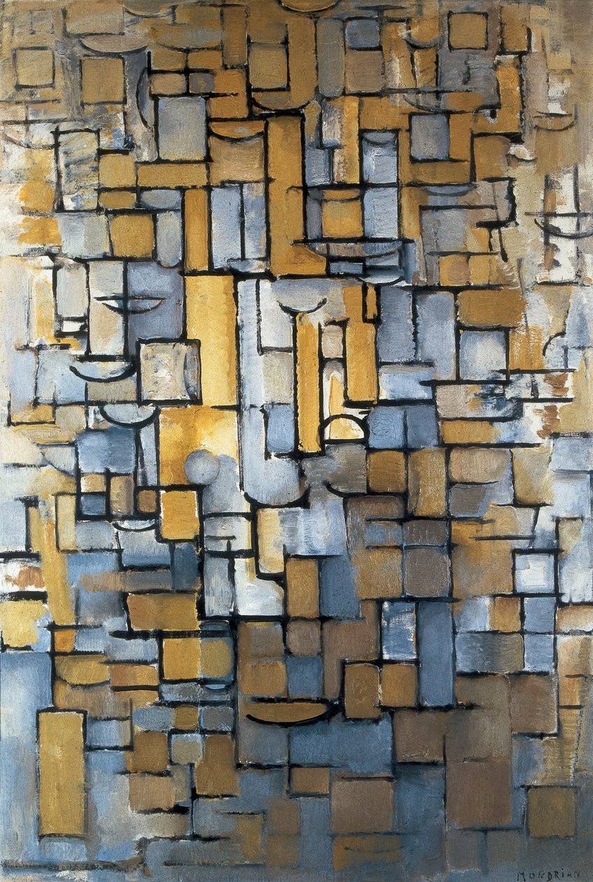 "Kompozisyon XIV" 1913 (resim) by Piet Mondrian