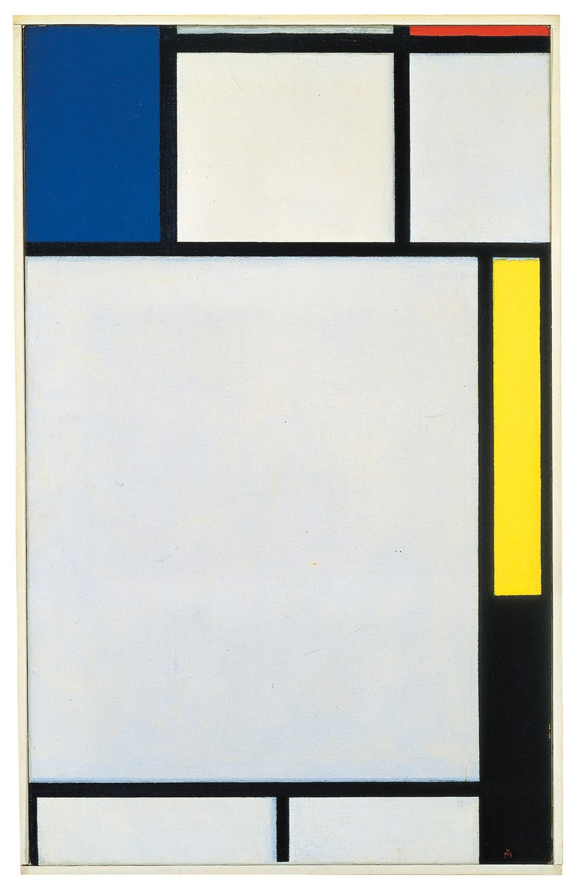 Mavi, kırmızı, sarı ve siyah ile kompozisyon by Piet Mondrian