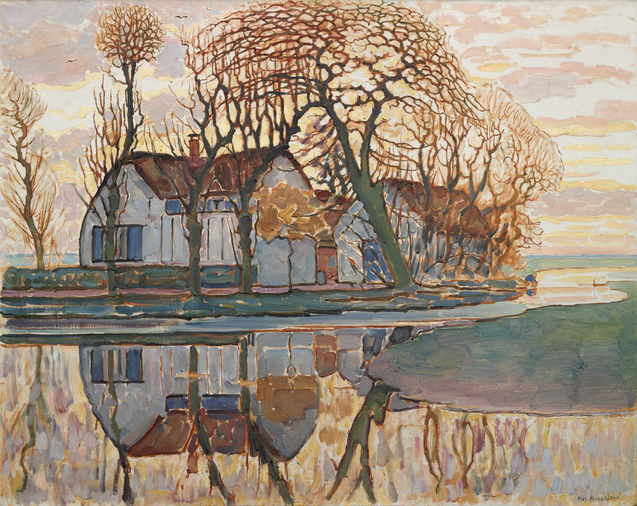 Duivendrecht yakınlarındaki çiftlik, c.1916 by Piet Mondrian