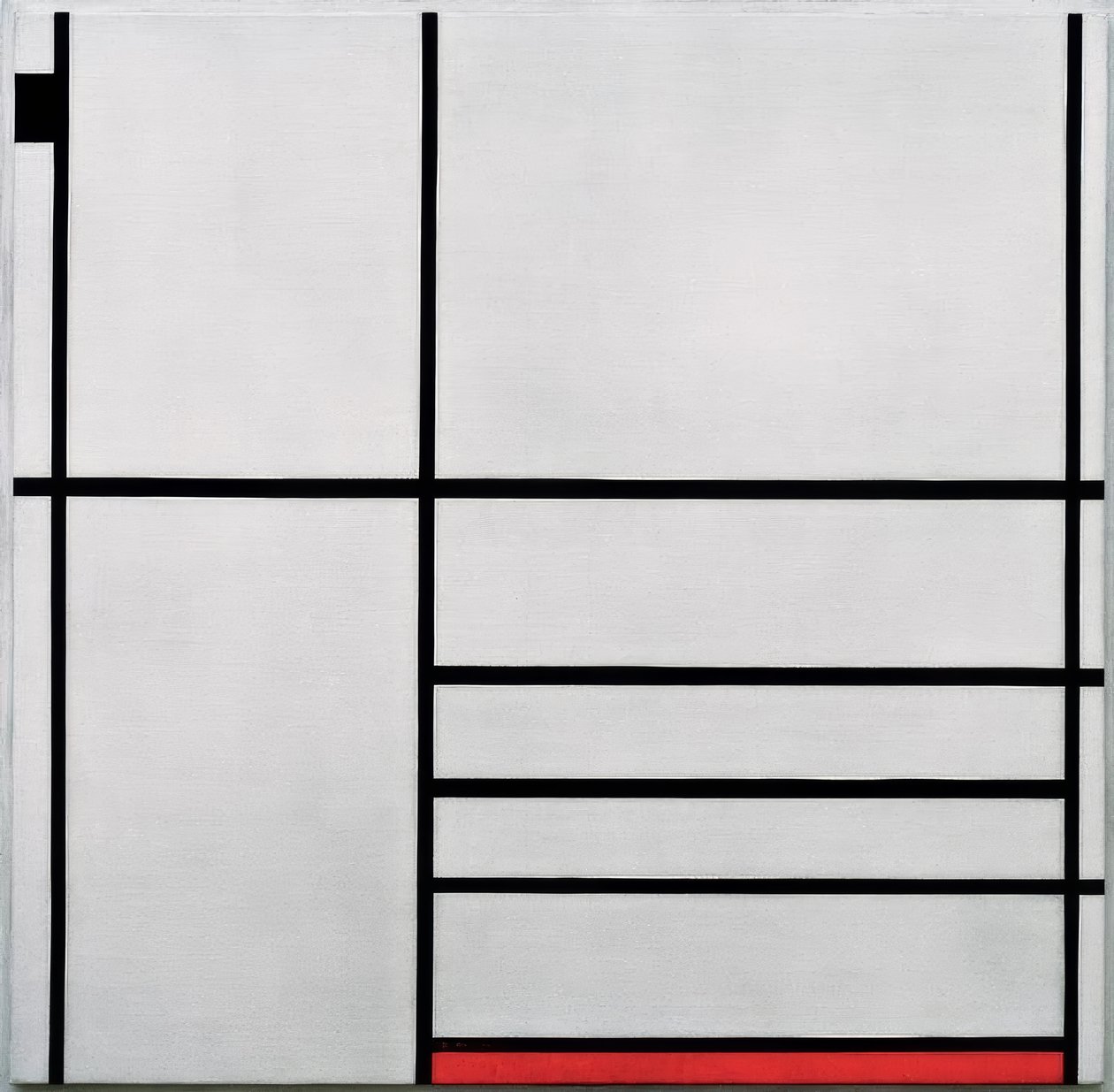 Beyaz, siyah ve kırmızı kompozisyon by Piet Mondrian