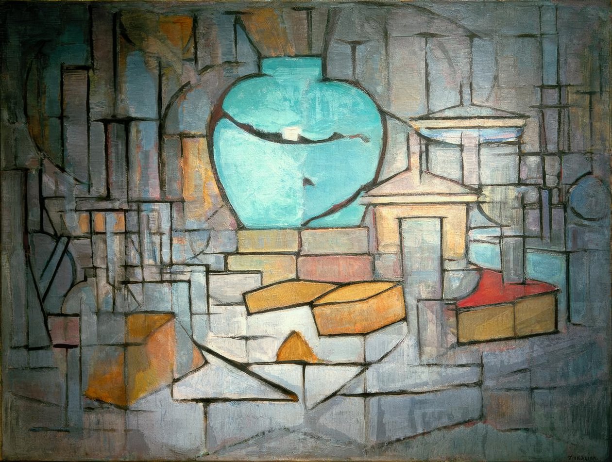 Zencefilli çömlek II ile natürmort by Piet Mondrian