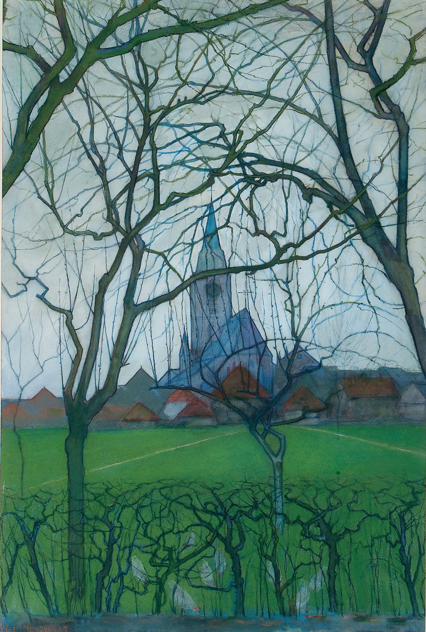 Köy Kilisesi by Piet Mondrian