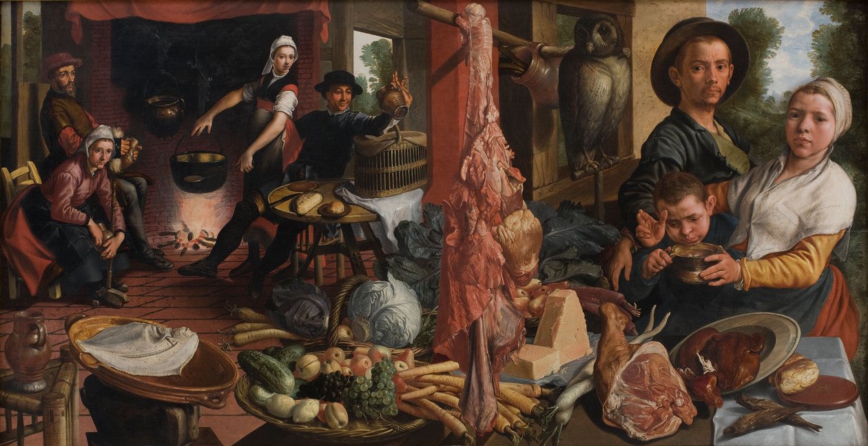 Soğuk mutfak. Voluptas Carnis by Pieter Aertsen