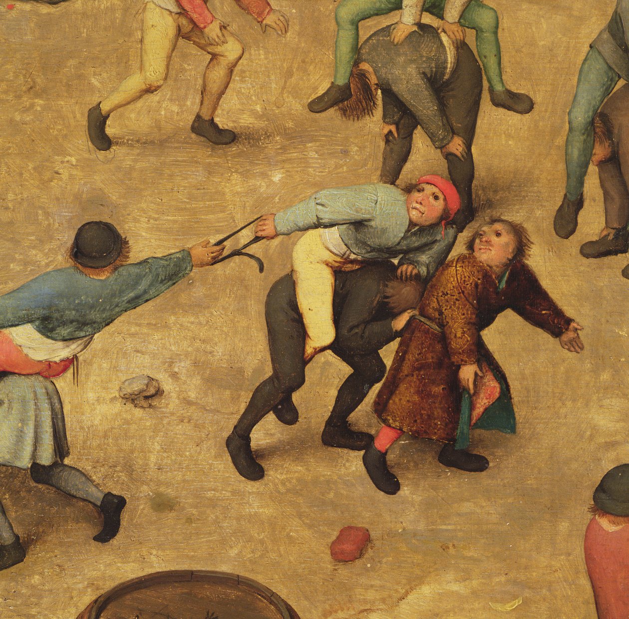 Çocuk Oyunları (Kinderspiele): Sırtındaki çocukların detayı, 1560 (68945 detayı) by Pieter Bruegel the Elder