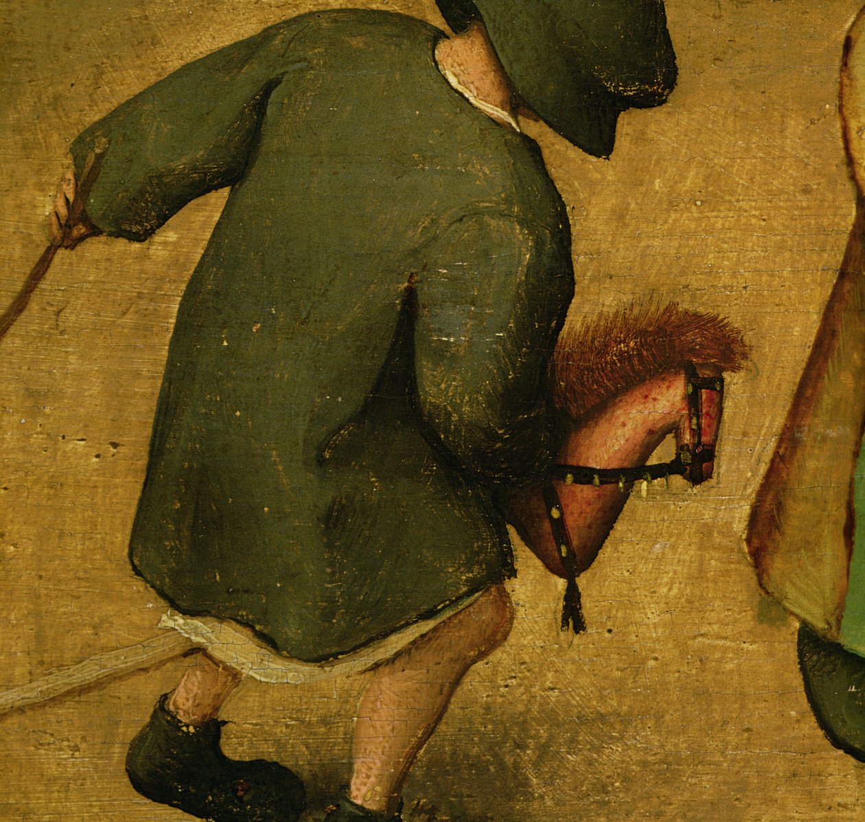 Çocuk Oyunları, bir çocuğu ve bir hobi atını gösteren alt bölüm detayı, 1560 (68945 detayı) by Pieter Bruegel the Elder