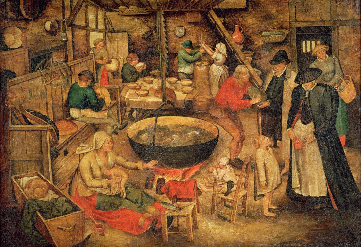Bir Çiftlik Evinin İçi by Pieter Bruegel the Elder