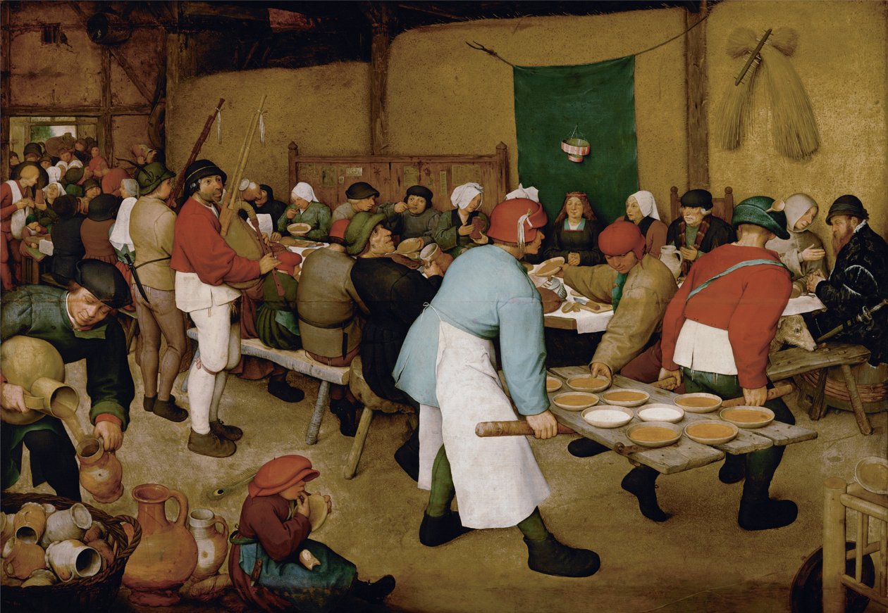 nThe Peasant WeddingnDeutsch: Die Bauernhochzeit.nFrancais : Le Repas de noce.nNederlands: De Boerenbruiloft.n:  n  by Pieter Bruegel the Elder