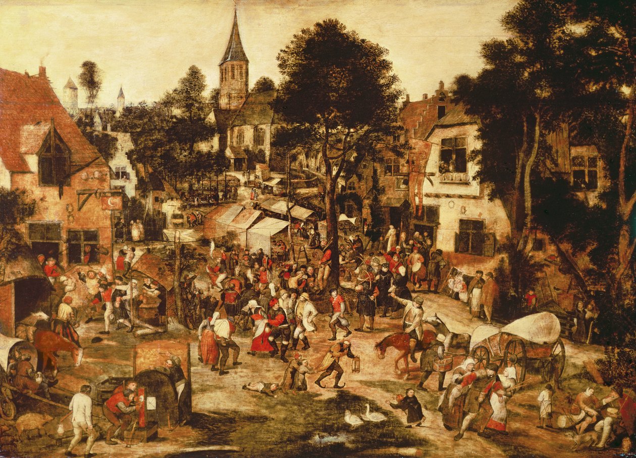 The Village Fair (oil on wood) by Pieter Brueghel the Younger