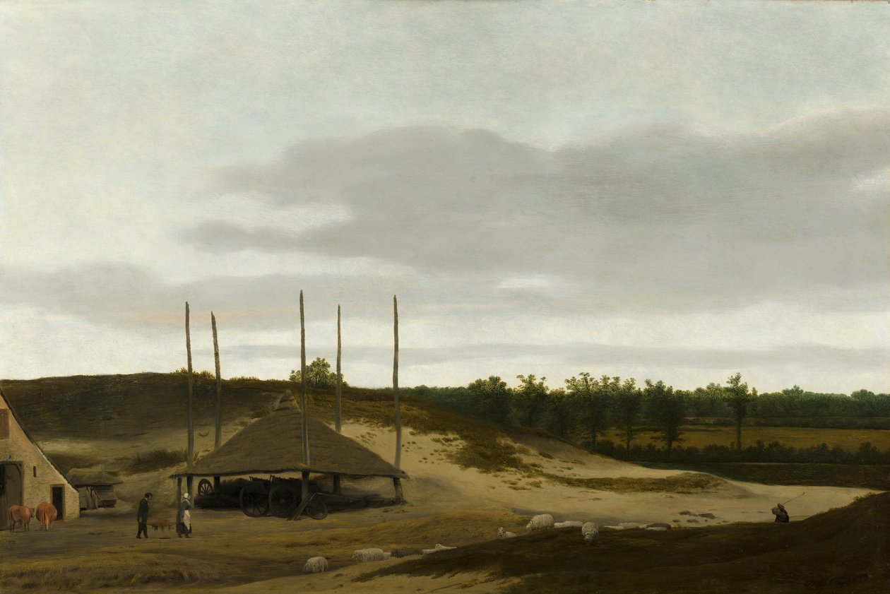 Samanlık ile kumul manzara by Pieter Post