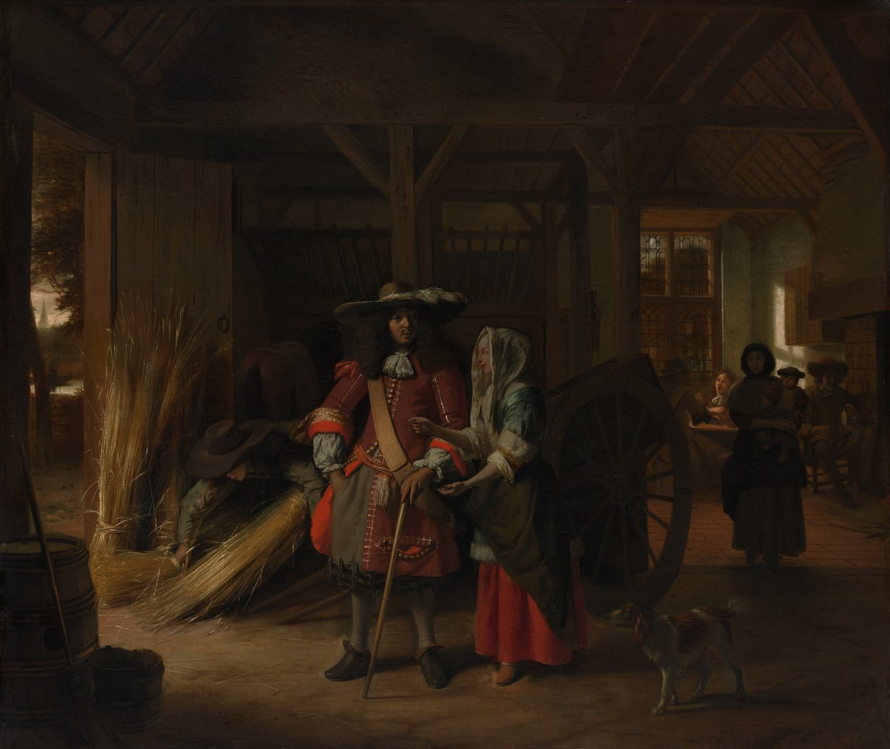 Hostes Ödemesi, c.1670 by Pieter de Hooch